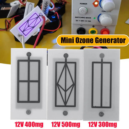 12V Portable Mini Ozone Generator 500/400/300mg Integrated Ceramic Plate Ozonizer Air Water Cleaner Air Purifier Accessories