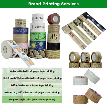 Customized Eco Friendly Degradable Self-adhesive Water Activated Kraft Packing Tape Manufacturer
