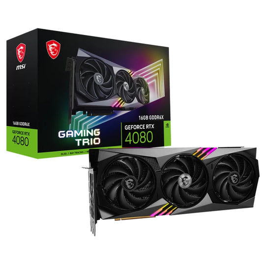 Used MS'I GeForce RTX 4080 16GB GAMING TRIO Graphics Card With 16GB GDDR6X 256-bit Memory Support OverClock by PDG ibma