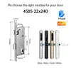 Waterproof Exterior Digital Electronic Ttlock Tuya Smart Locks Fingerprint Aluminum Steel Double Side Sliding Glass Door Lock