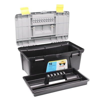 16 Inch Fishing Tackle Hi-Spec Heavy Duty Tool Box Set with Parts Organiser Tray