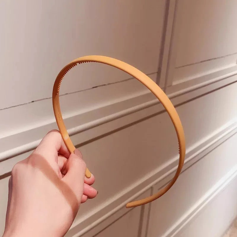 New Thin Edge Frosted Hair Hoop Non-slip with Teeth  Candy Color Girls Wash A Face Makeup Hair Band Korean Hair Accessories