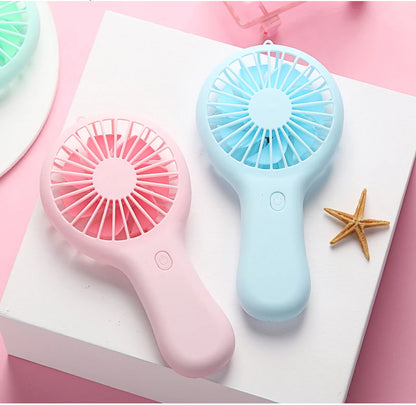 Colorful handheld mini fan portable USB charging convenient creative cool small fan pocket handheld fan summer gift