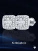 Hot Selling Cushion Cut Moissanite Diamond Stud Ring and Square Earrings Trendy Unisex Gift for Women Men Anniversary Party