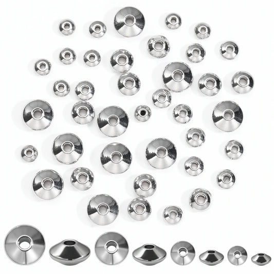 100pcs/bag Stainless Steel Flat Round Beads Spacer Beads FindingsTube Spacers for DIY Bracelet Jewelry Making by PDG ibma