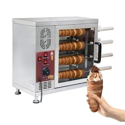 Snack Food Machine Electric Kurtos Kalacs Grill Roll Machine Chimney Cake Bakery Machine