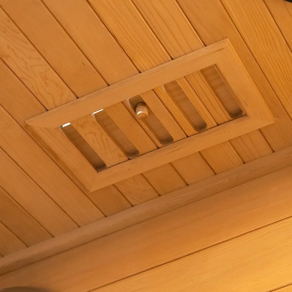 Luxury 1-Person Modern Cedar Electric Sauna Room with Red Cedar Solid Wood and Dry Steam Stove for Apartment or Villa