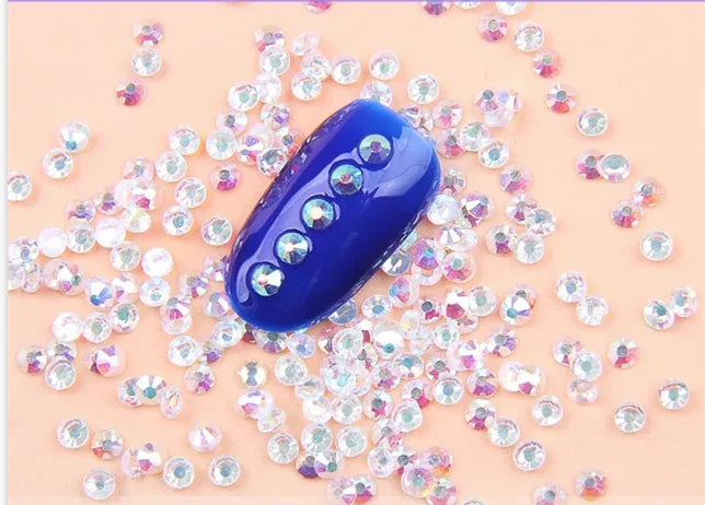AB Flatback Nail Art Transparent AB K9 Unfoiled Back Glass Diamond Crystal Rhinestone Trade Assurance Chinese Grade 5A K9 1 Bag