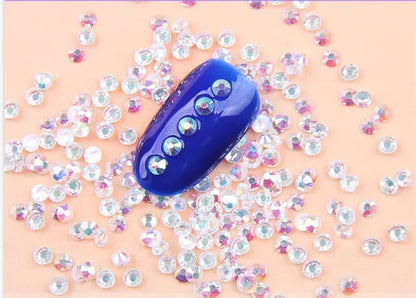 AB Flatback Nail Art Transparent AB K9 Unfoiled Back Glass Diamond Crystal Rhinestone Trade Assurance Chinese Grade 5A K9 1 Bag