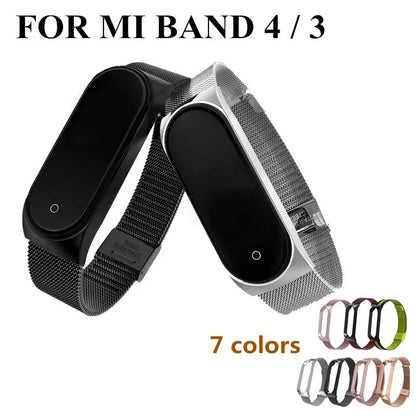 Metal Strap bracelet for Xiaomi mi band 7 6 5 3 4 strap Stainless Steel MiBand 4 Smart Wrist Strap for xiao mi miband 4 3 straps