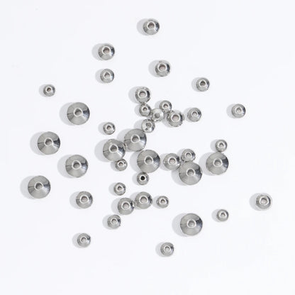 100pcs/bag Stainless Steel Flat Round Beads Spacer Beads FindingsTube Spacers for DIY Bracelet Jewelry Making