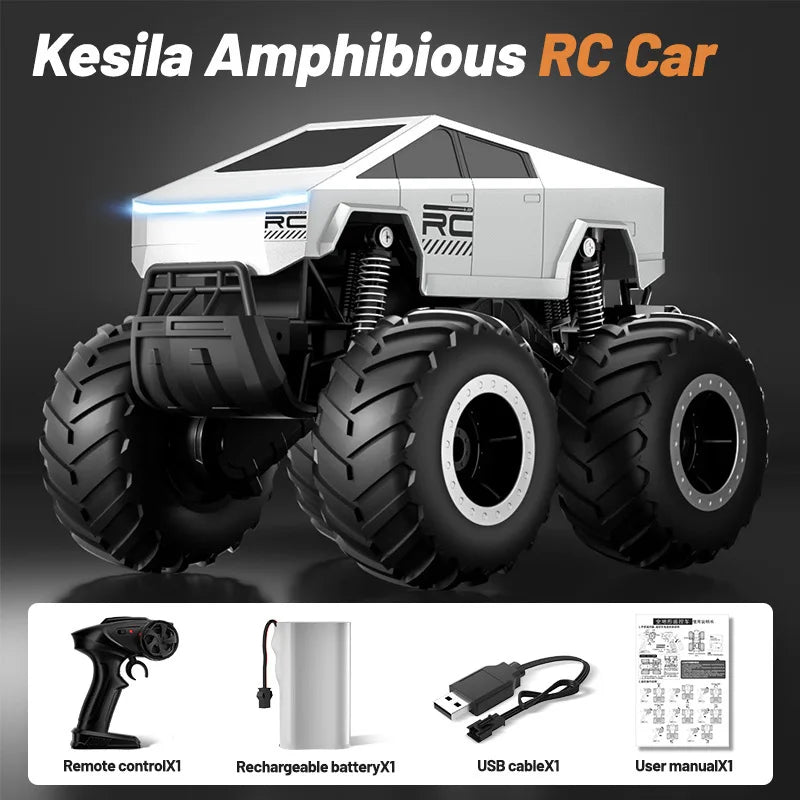 2.4G Four-wheel Drive Remote Control Car, Children's Toy Car, Electric Drifting Racing Car, Amphibious Remote Control Off-road