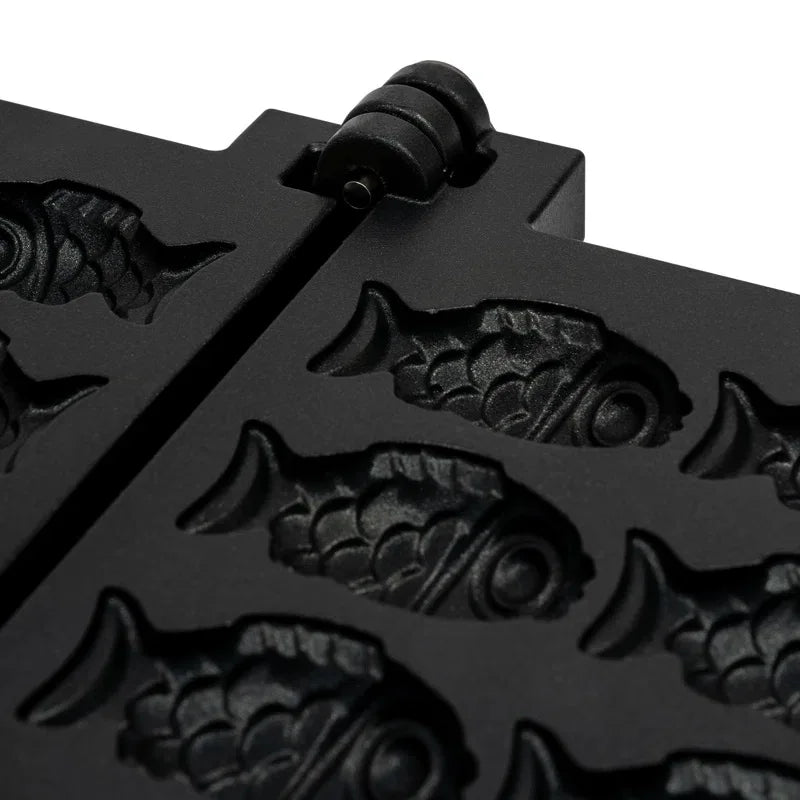 12 Slice Taiyaki Fish Shaped Waffle Cake Machine Nonstick Japanese Pancake Double Pan Bread Dessert Maker for Home Commercial