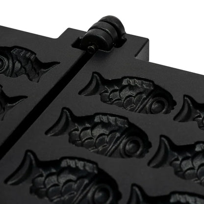 12 Slice Taiyaki Fish Shaped Waffle Cake Machine Nonstick Japanese Pancake Double Pan Bread Dessert Maker for Home Commercial
