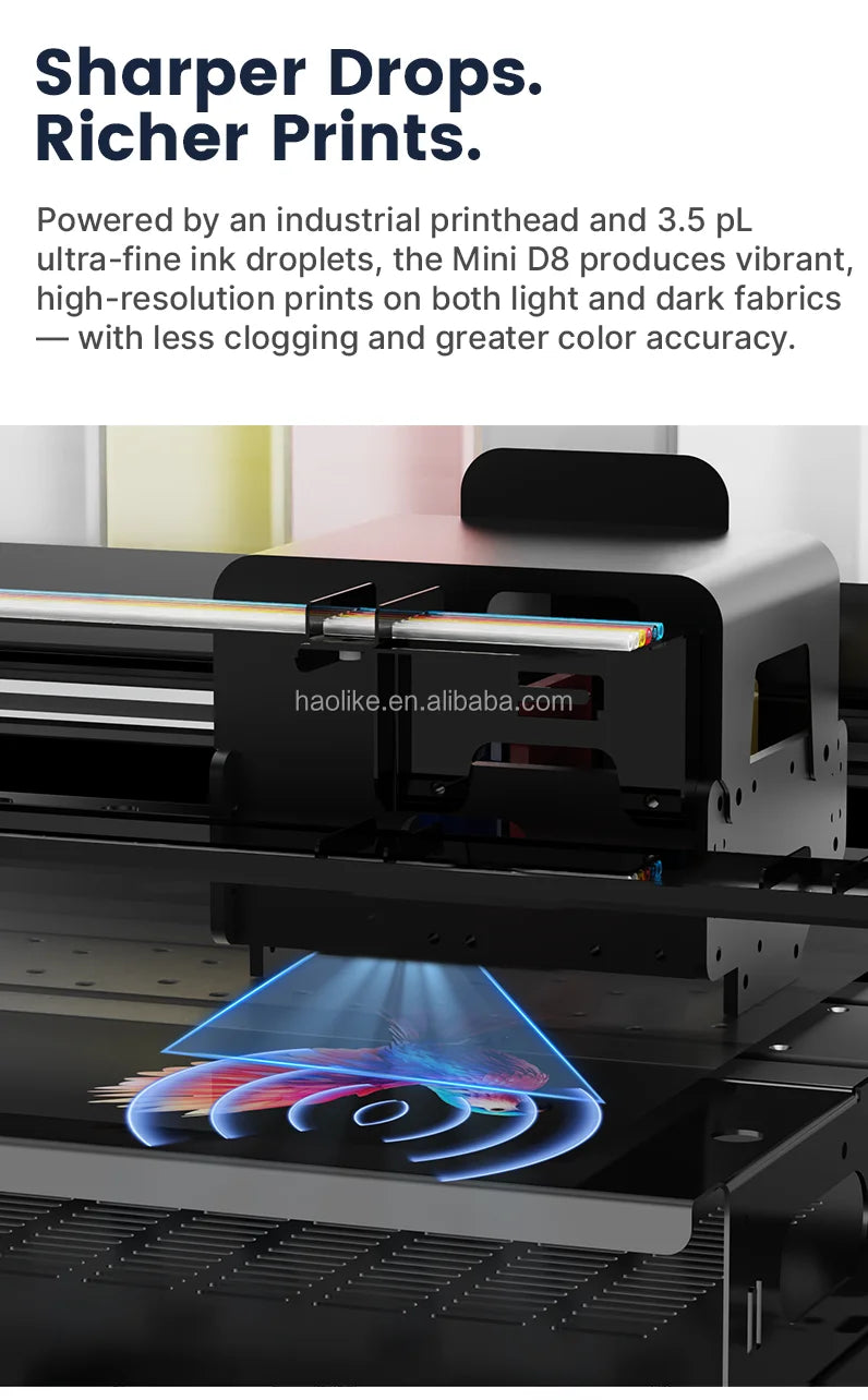 Newest Haolic Single Head Xp600 Pink Dtf Printer with Cutter 30cm XP600 Printer T-shirt Dtf Printer Printing Machine