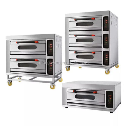 Commercial 2-Deck 4-Tray Pizza Bread Baking Oven for Bakery Restaurants Electric Bread Oven