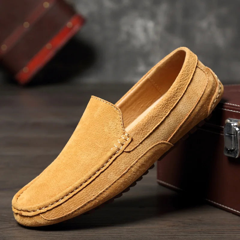 Suede Leather Man Loafers Luxury 2021 Casual Shoes For Men Boat Shoes Handmade Men Slipon Driving Shoes Male Moccasins Zapatos99