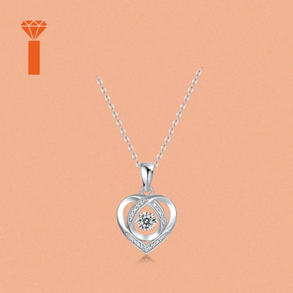 Hot Sale S925 Heart Shape Moissanite Pendant Necklace Pass Diamond Tester Moissanite Necklace Valentine'S Day Gift Necklace