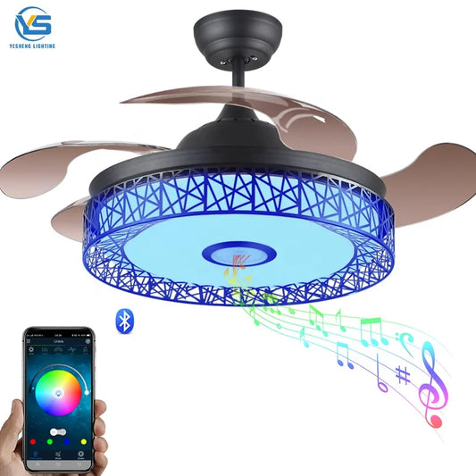 2004S-RGB De Techo Con Luz LED 36W DC Y Altavoz 3 Tonalidades Con Memoria Aspas Retractiles 6 Velocidades Control Remoto by PDG ibma