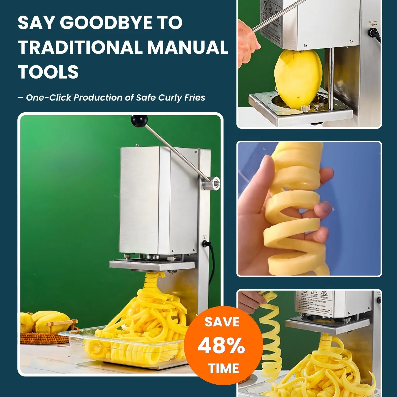 Best Seller Slicer Consistent Output Industrial Potato Chip 200Kg Per Hour Curly Fries Cutter Machine