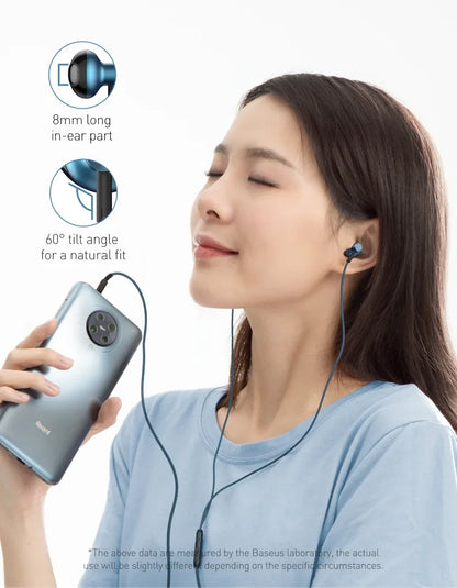 Baseus H19 Wired Earphones 6D Stereo Bass Headphone In-Ear 3.5mm Jack Headset with MIC for Xiaomi Samsung iPhone 6 Earbuds