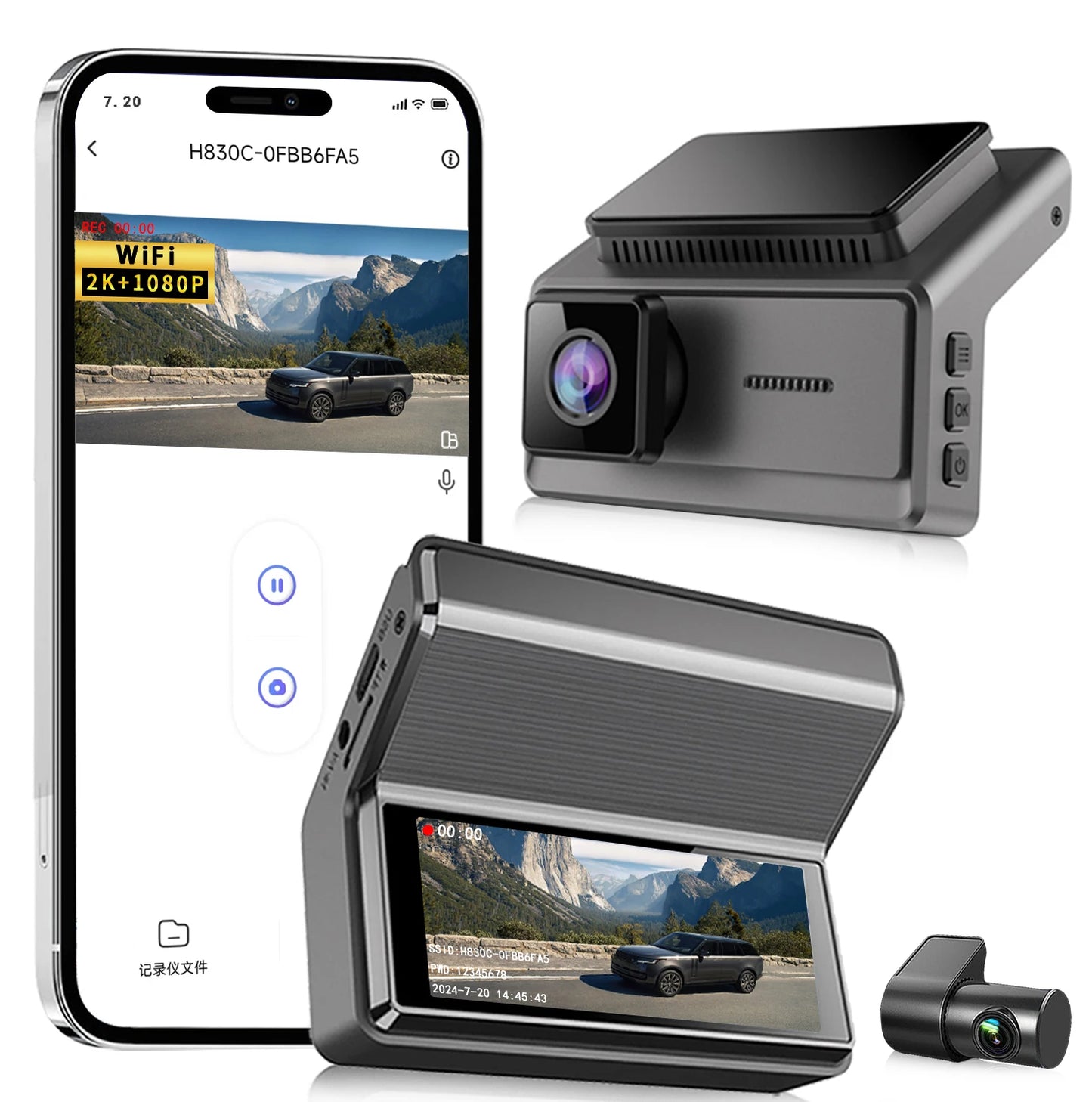 High Definition Night Vision Dual Lens Dashcam in Car Black Box Dual Lens Dashcam