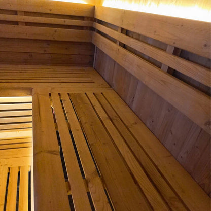 Ready Stocks Cube Wet Steam Sauna Room Canada Carbonized Spruce Outdoor Sauna with Full Glass View 6person