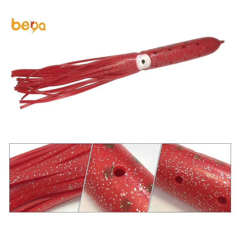 Factory Direct Sale of 24cm-30cm Bulb Squid Octopus Soft Plastic Jigging Lures Saltwater Fishing Tackle for River Fishing