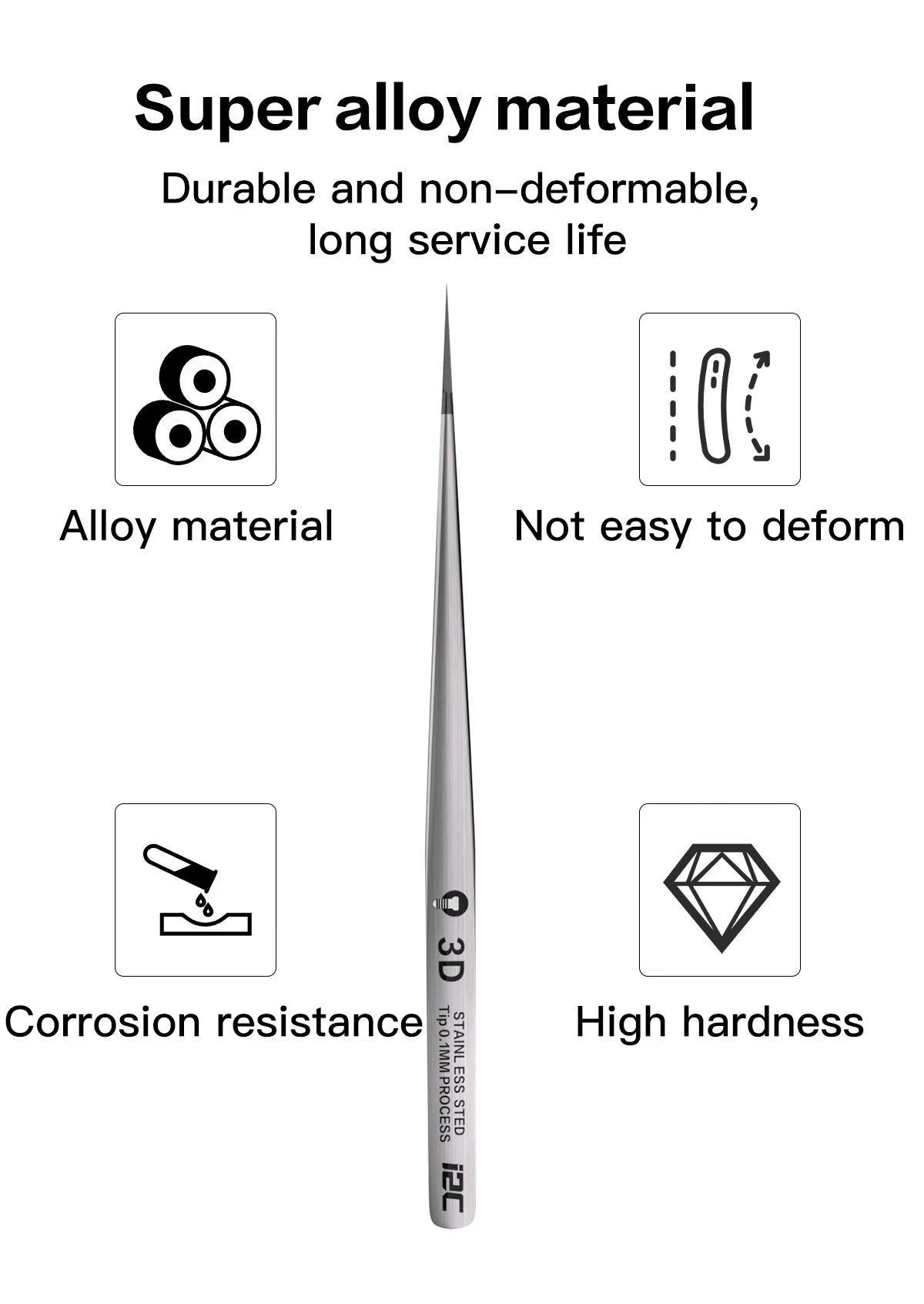 I2C 3D Electronics Extra Hard Alloy Tweezers Precision Forceps for SMD BGA SMT Mobile Phones Flying Line Repair Hand Tools Sets