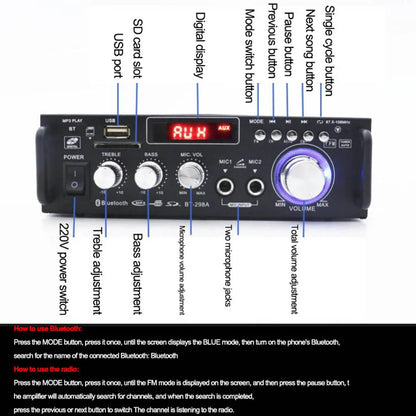 Home Amplifiers Audio 600w Bluetooth-compatible Subwoofer Theater Sound System Amplifier Mini Amplifier Professional RC Control