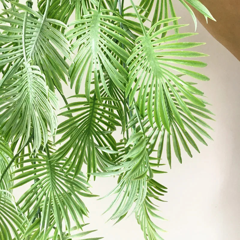 Artificial Palm Green Plants Vine Turtle Leaf Rattan Ceiling Wall Hanging Flower Maple Leaves Wedding Garden Balcony Home Decor