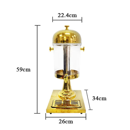 Hotel Catering Banquet Party Full Gold Stainless Steel 8L Self-service Cold Drink Machine Water Dispenser Beverage Juice Machine