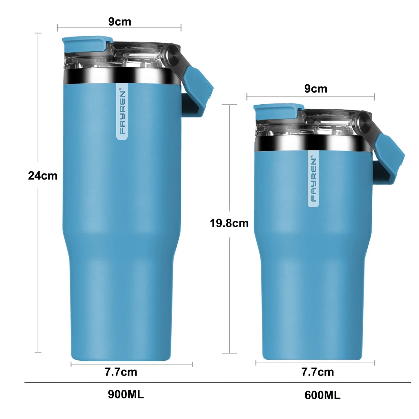 Wholesale Custom logo Heat Press Powder Coated Double Wall Stainless Steel Travel Tumbler Cup Set With Handle