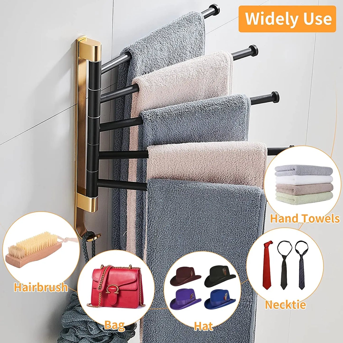 Folding Towel Rack Bathroom Accessories Wall Mount Towel Holder
