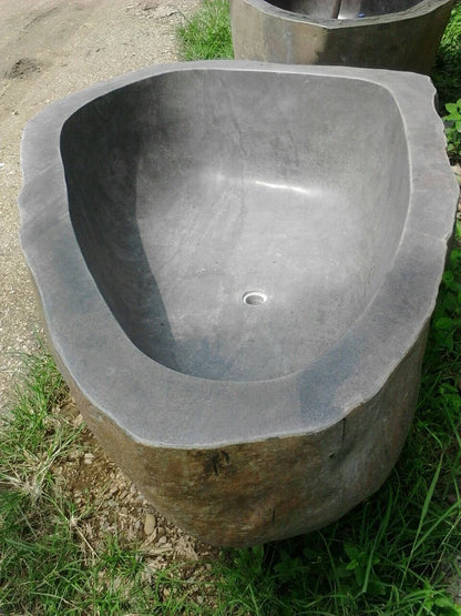 Outdoor Decoration Natural River Brown Stone Bathtub for Sale