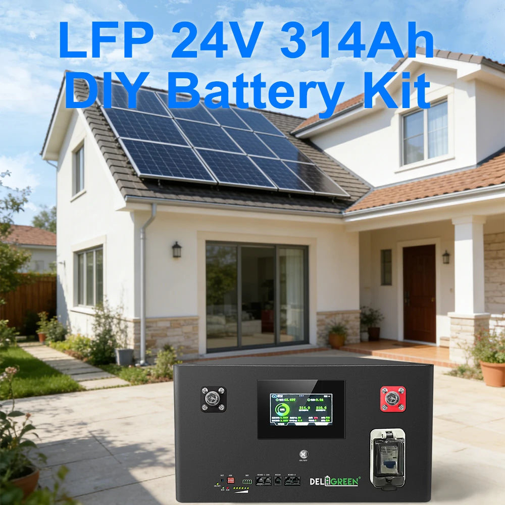 EU Stock Stackable 24V 8S LiFePO4 DIY Box Battery Kit 280/306/314Ah 7KWH JK 200A BMS 10-Year Warranty CE Certified Home Energy