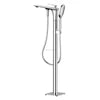 HIDEEP Contemporary Polished Bathroom Floor Stand Faucets Chrome/Black/White Ceramic Single Handle Hot Cold Water Bathtub Shower