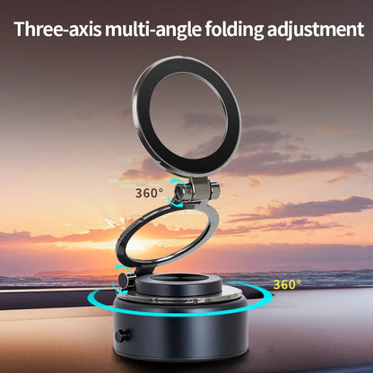 2026 New Powerful Suction Magnetic Car Phone Mount Foldable Travel Bracket for iPhone 16 More Versatile 360 Rotation Custom Logo