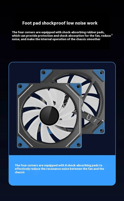 TEUCER PRO 12CM ARGB Shuang Synchronous Mute 4th Generation Family Chassis Ball Bearing Plastic Computer Case Cooling Fan