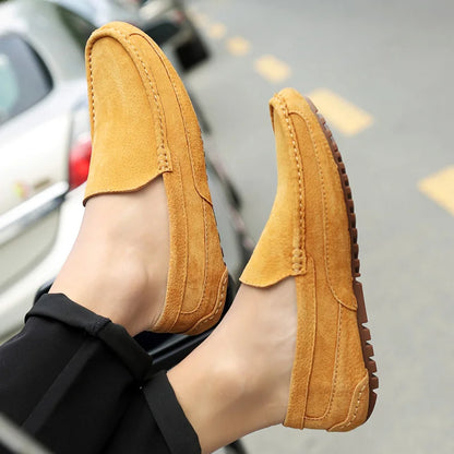 Suede Leather Man Loafers Luxury 2021 Casual Shoes For Men Boat Shoes Handmade Men Slipon Driving Shoes Male Moccasins Zapatos99