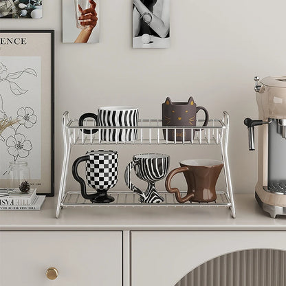 Multifunctional Countertop Stand Stainless Steel Home Storage Rack Mug Cosmetic Spice Organizer for Bathroom Kitchen Livingroom