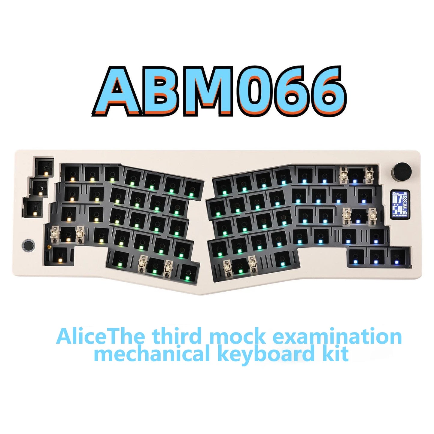 ABM066 Third Mock Examination Alice RGB Plastic Mechanical Keyboard Gasket Structure USB-C Knob VIA Customized Kit Laptop Used