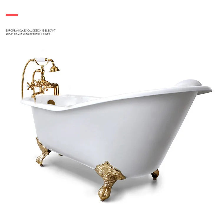 European Style Deck Mount Bathtub Faucet Antique Shower Mixer Tap with Shower Head