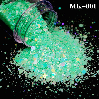 Bulk KG Bag Holographic Macaron Glitters Solvent Resistant Polyester Chunky Glitter for Resin Craft Tumbler Snowglobe