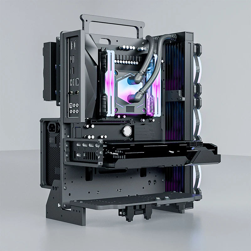 Socooler New Model ATX Chassis Aesthetic Desktop Case RTX 3070 Ti GPU Support Water Cooling Aviation Aluminum Rack Type Stock