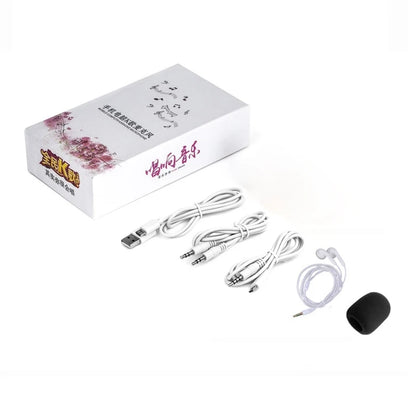 FREE Sample Professional BGN-C7 Dual Mobile Phone Karaoke Live Singing Microphone Built-in Sound Card Condenser Microphones