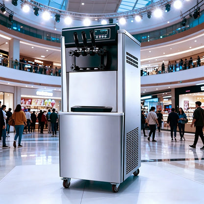 3-Flavor Soft Serve Ice Cream Machine Ideal for Small Businesses | Commercial Ice Cream Machine