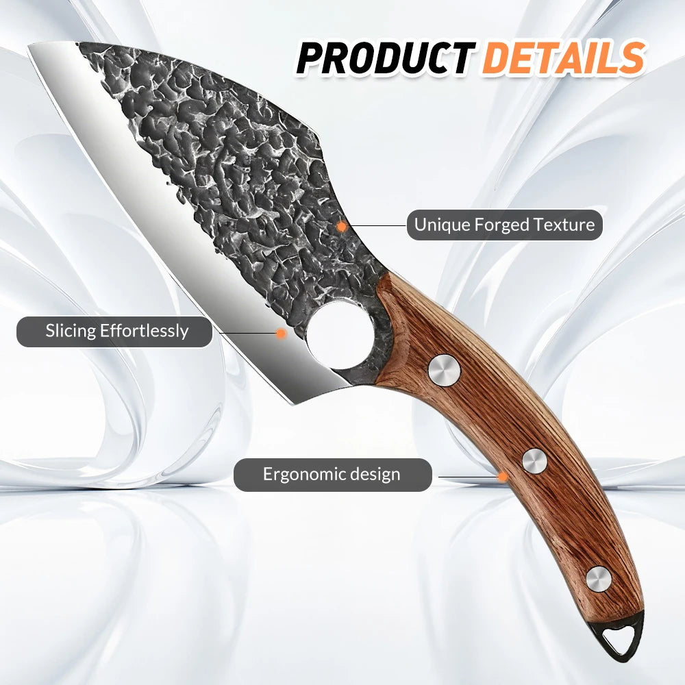 3 PCS Kitchen Knives Set Meat Cleaver Chef Knife Set Chopping & Slicing & Boning Japanese Knife Heavy-Duty  Butcher Knife