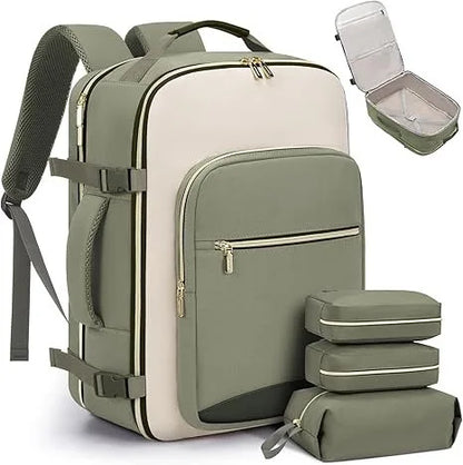Cross-Border Color-Block Multi-Piece Set Oxford Waterproof Backpack Large Capacity for Business Trip Carry-On Luggage Laptop