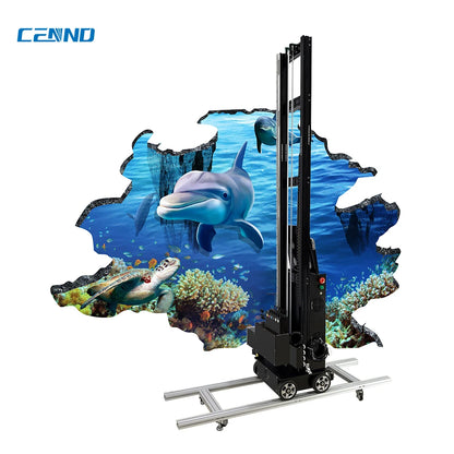 LC-A2C 3D UV Wheel Wall Flatbed Printer DX10 Print Head Portable Semi-Automatic Wall Pen 6-color UV Inkjet Printer